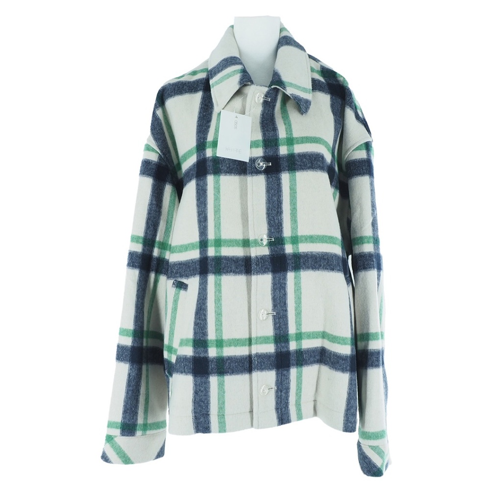 ASOS Men's WHITE Wool Mix Coat in Check